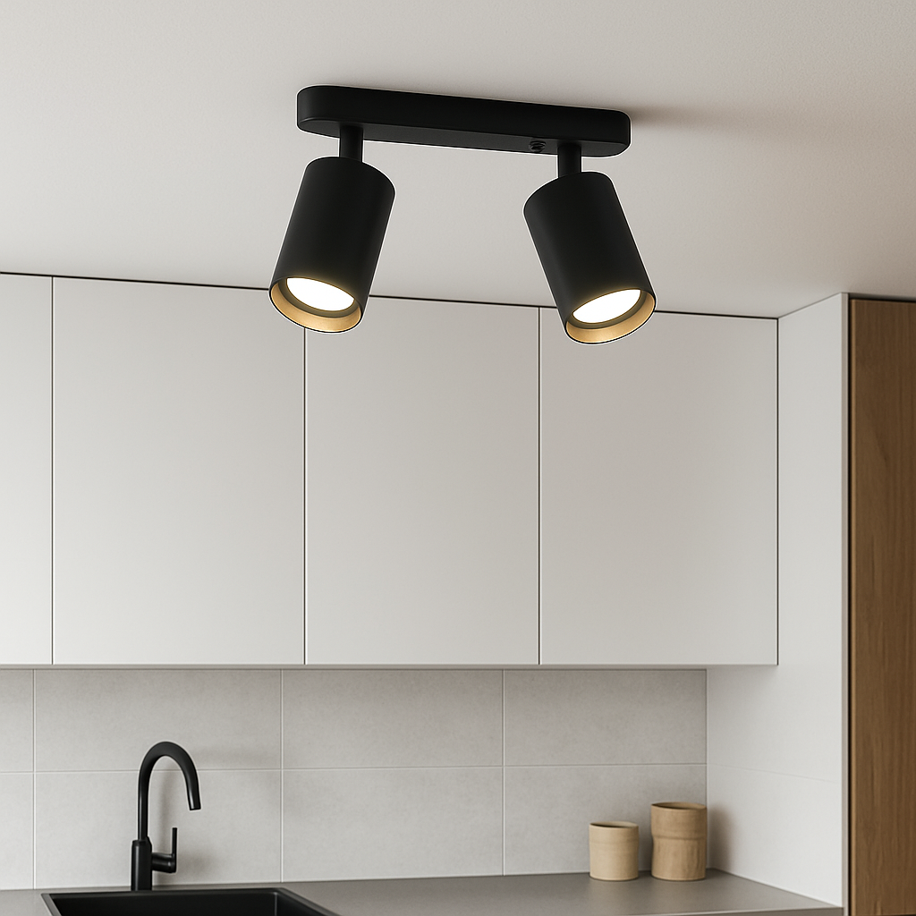 Adjustable Dual-Head Ceiling Spotlight