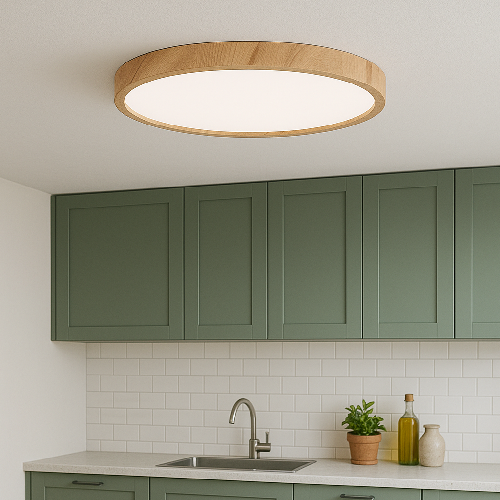 Minimalist Wood Grain Ceiling Light