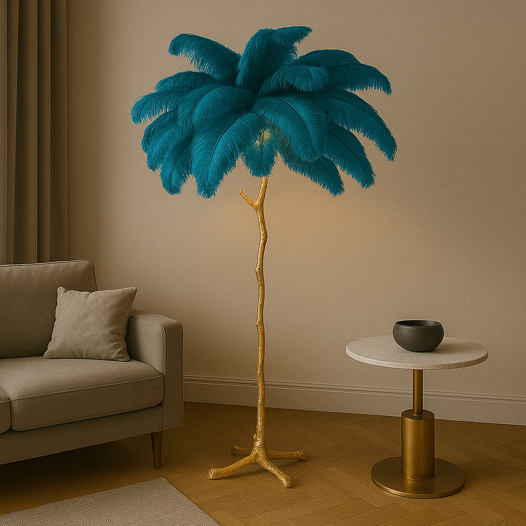 Contemporary Feather Floor Lamp