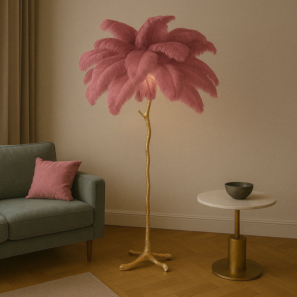 Contemporary Feather Floor Lamp