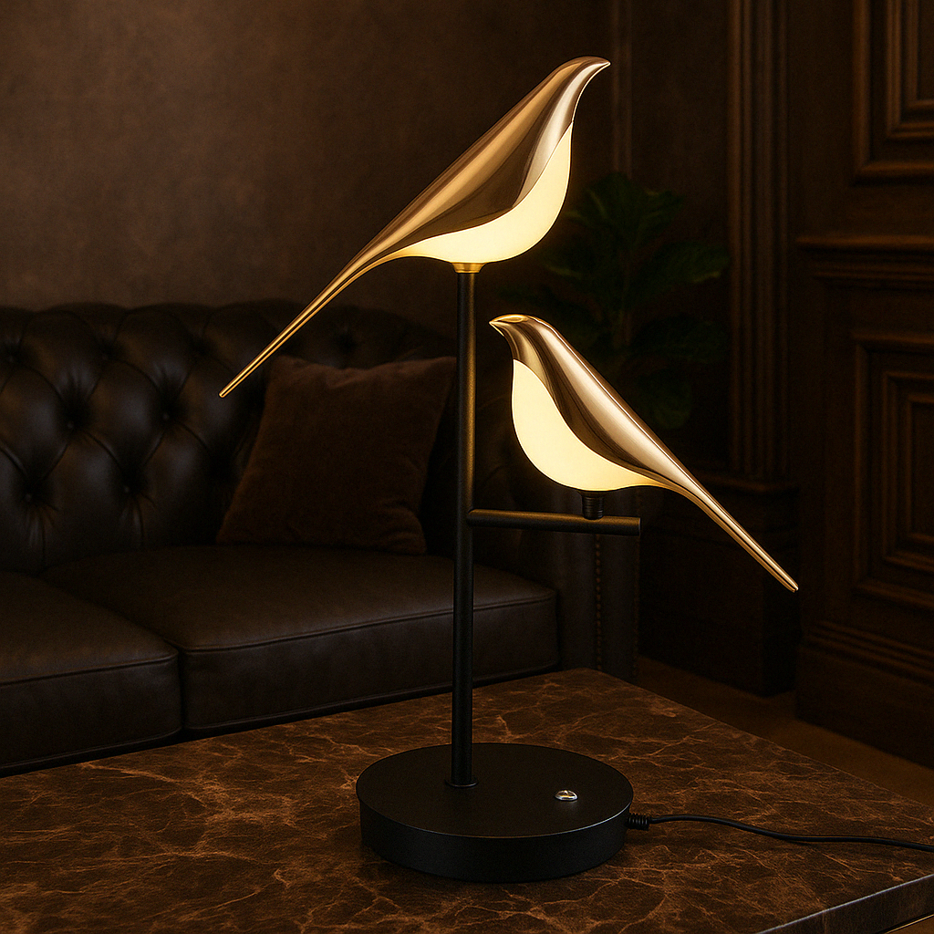 Bird-Shaped Double Table Lamp