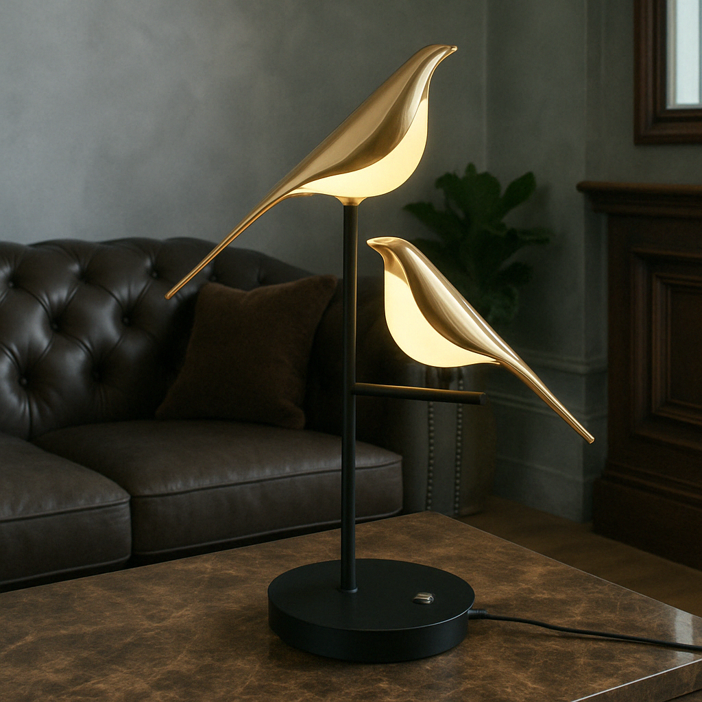 Bird-Shaped Double Table Lamp