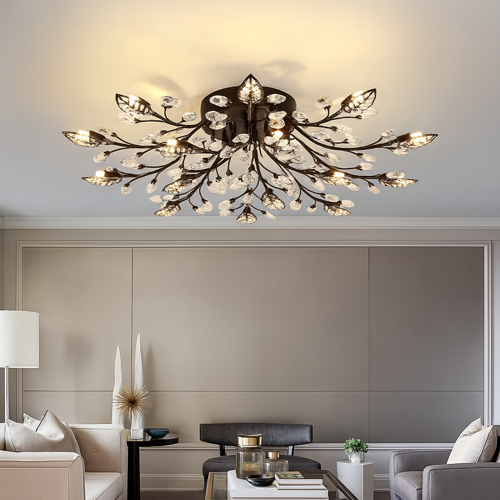 Luxury Crystal Floral Ceiling Light