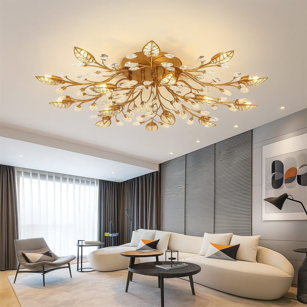 Luxury Crystal Floral Ceiling Light