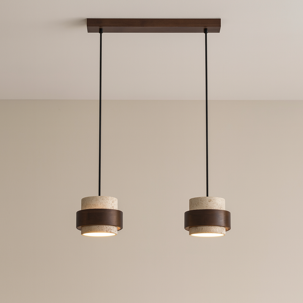 Minimalist Stone Barrel Pendant Lamp
