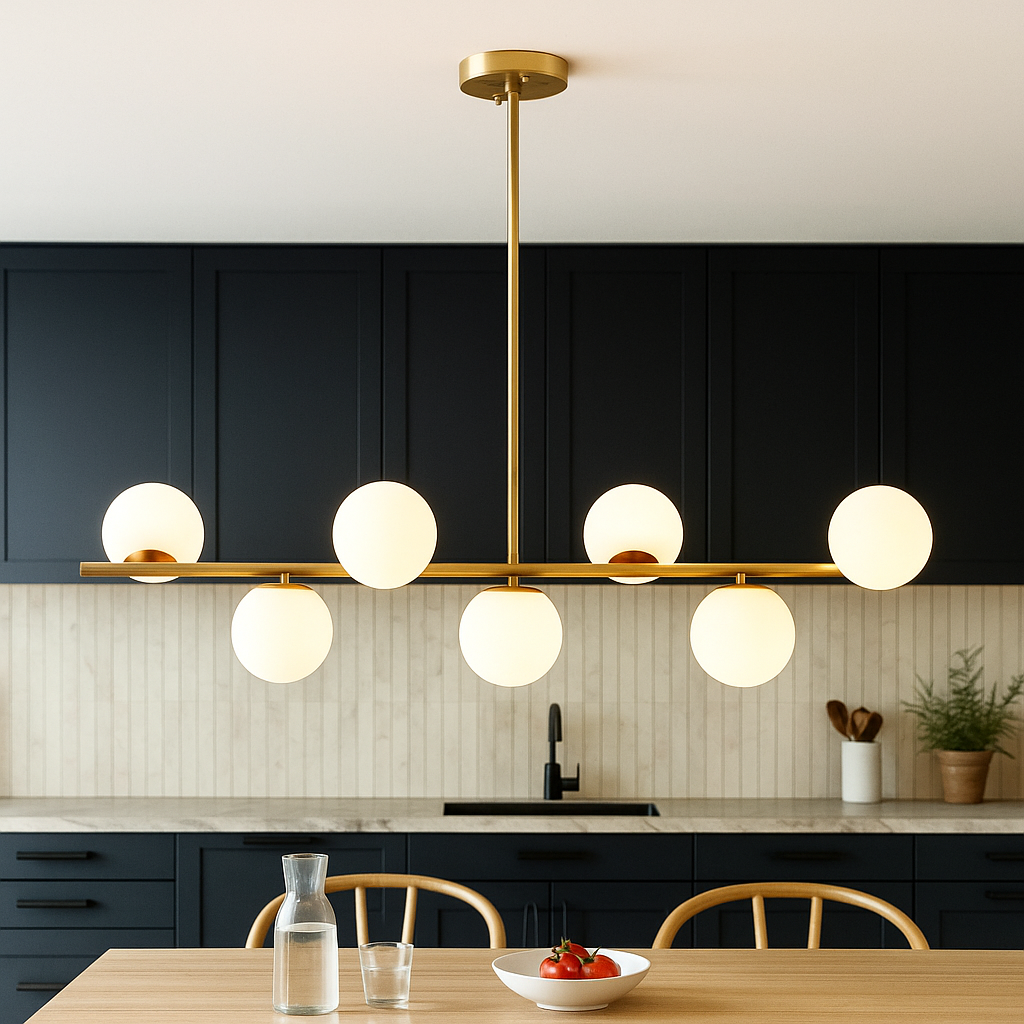 Contemporary Linear Gold Pendant Light