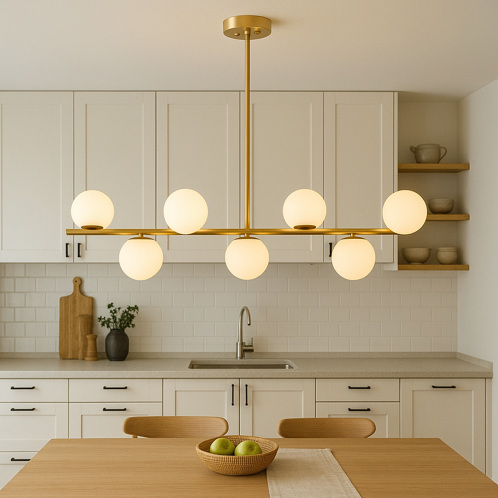 Contemporary Linear Gold Pendant Light