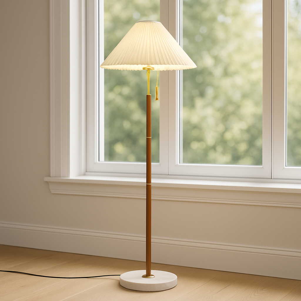 Vintage LED Wooden Floor Lamp