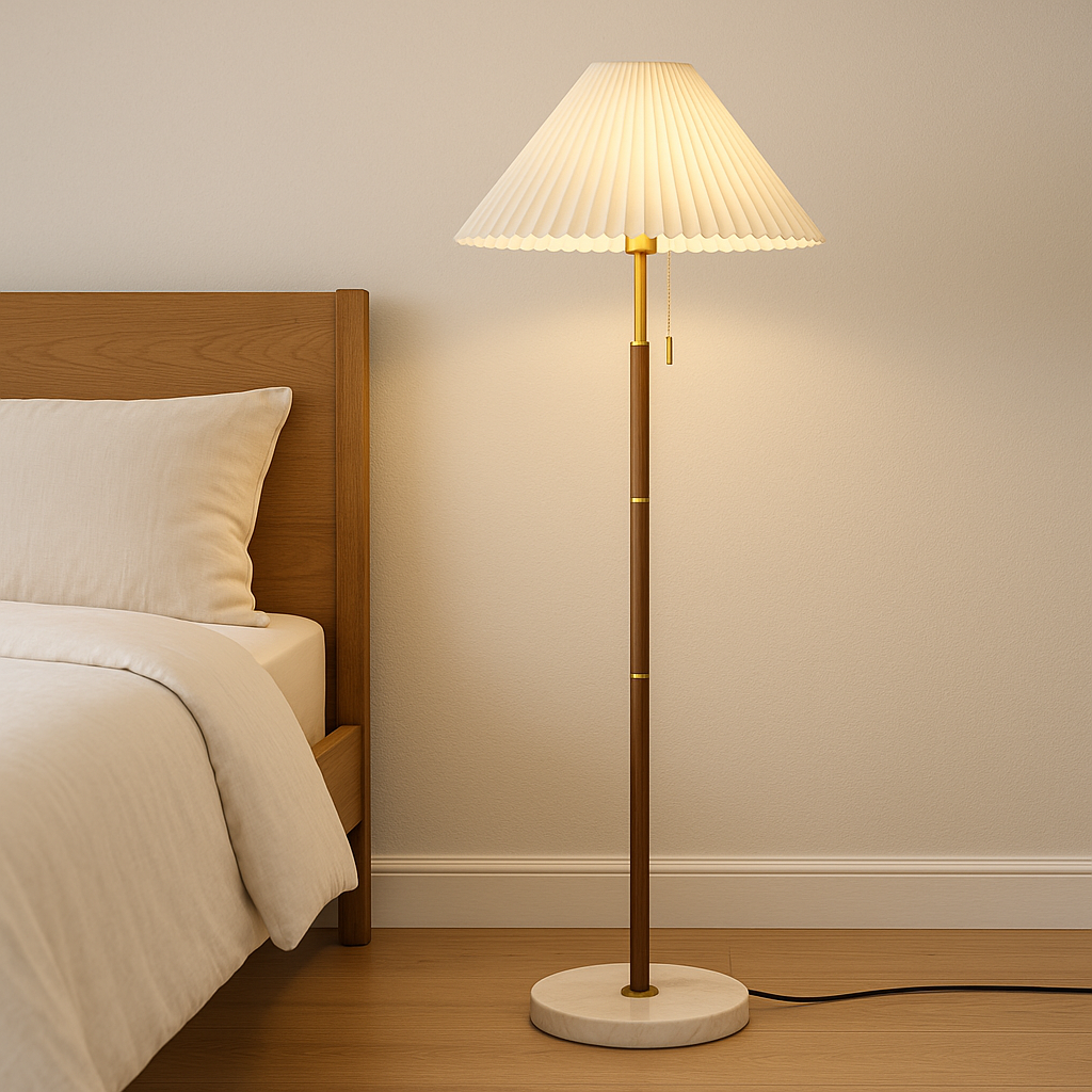 Vintage LED Wooden Floor Lamp
