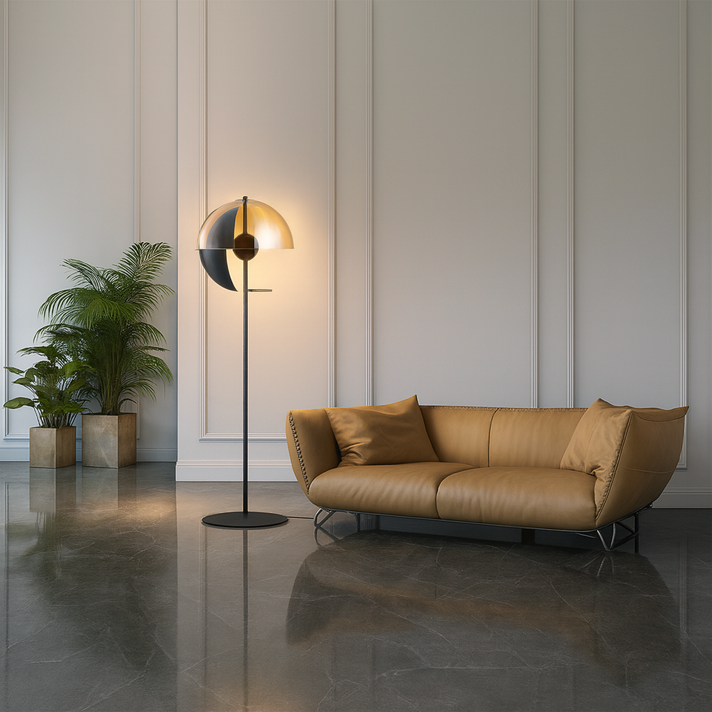 Smokey Glass Floor Lamp