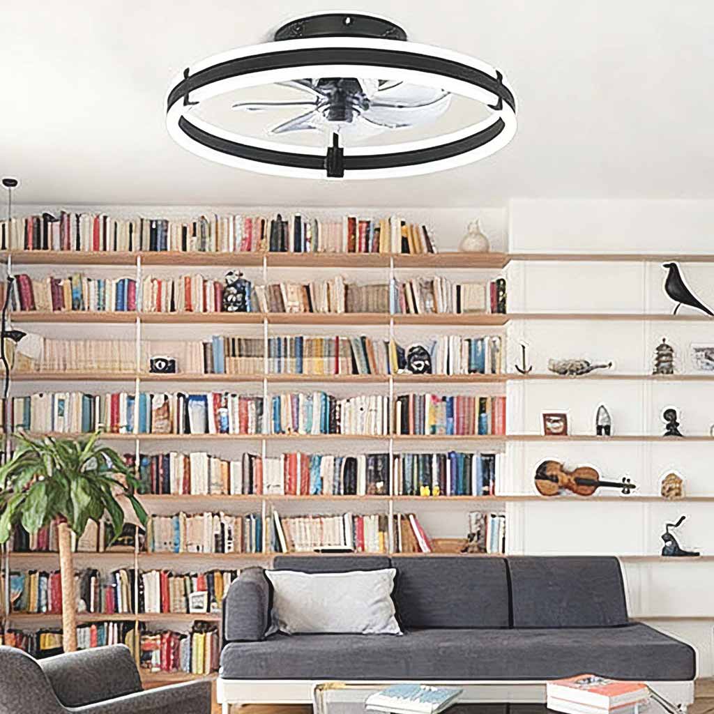 Rond Plafondventilator Licht met Dubbele LED Ring Frame
