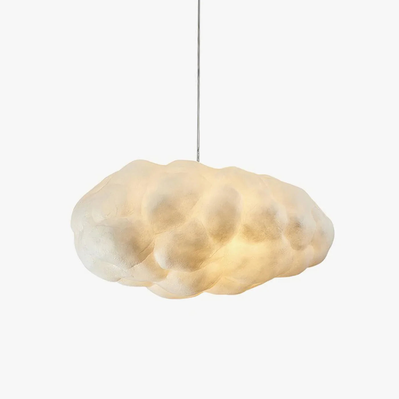 Cloud shaped pendant light with soft white shade