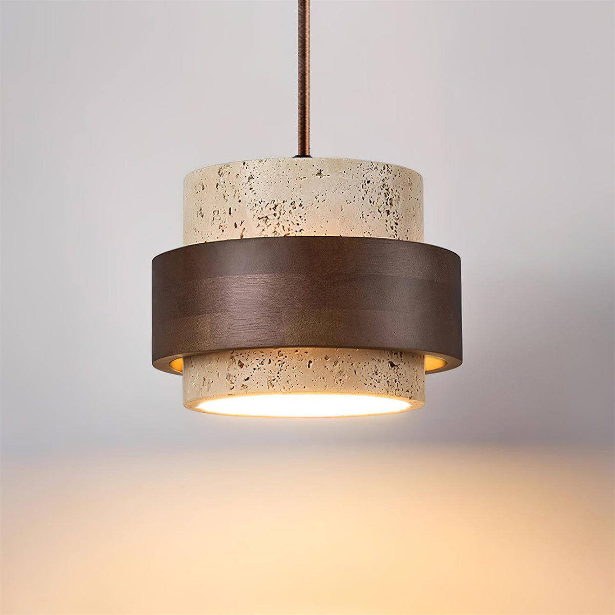 Travertine Cylinder Pendant Light