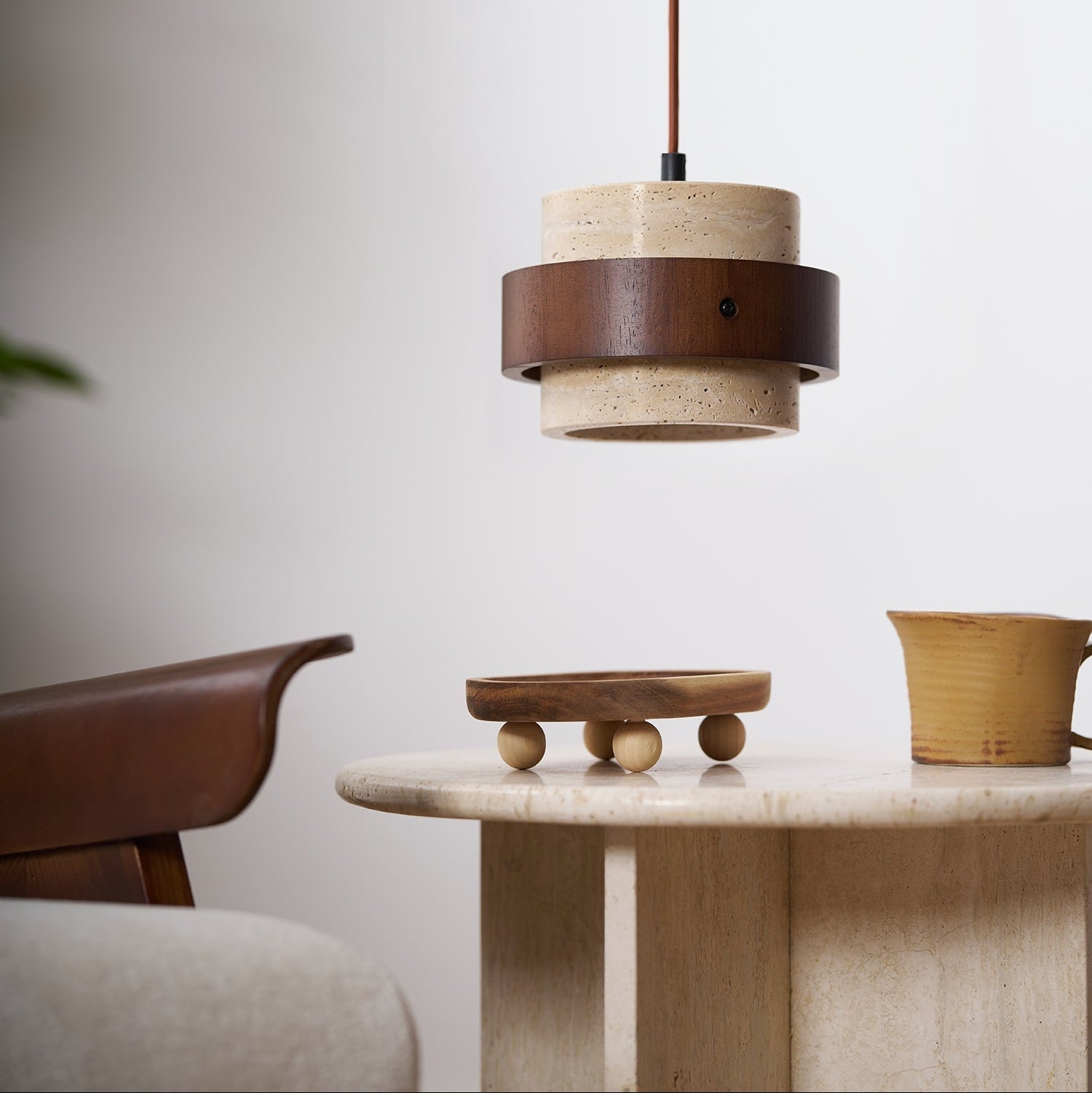 Travertine Cylinder Pendant Light