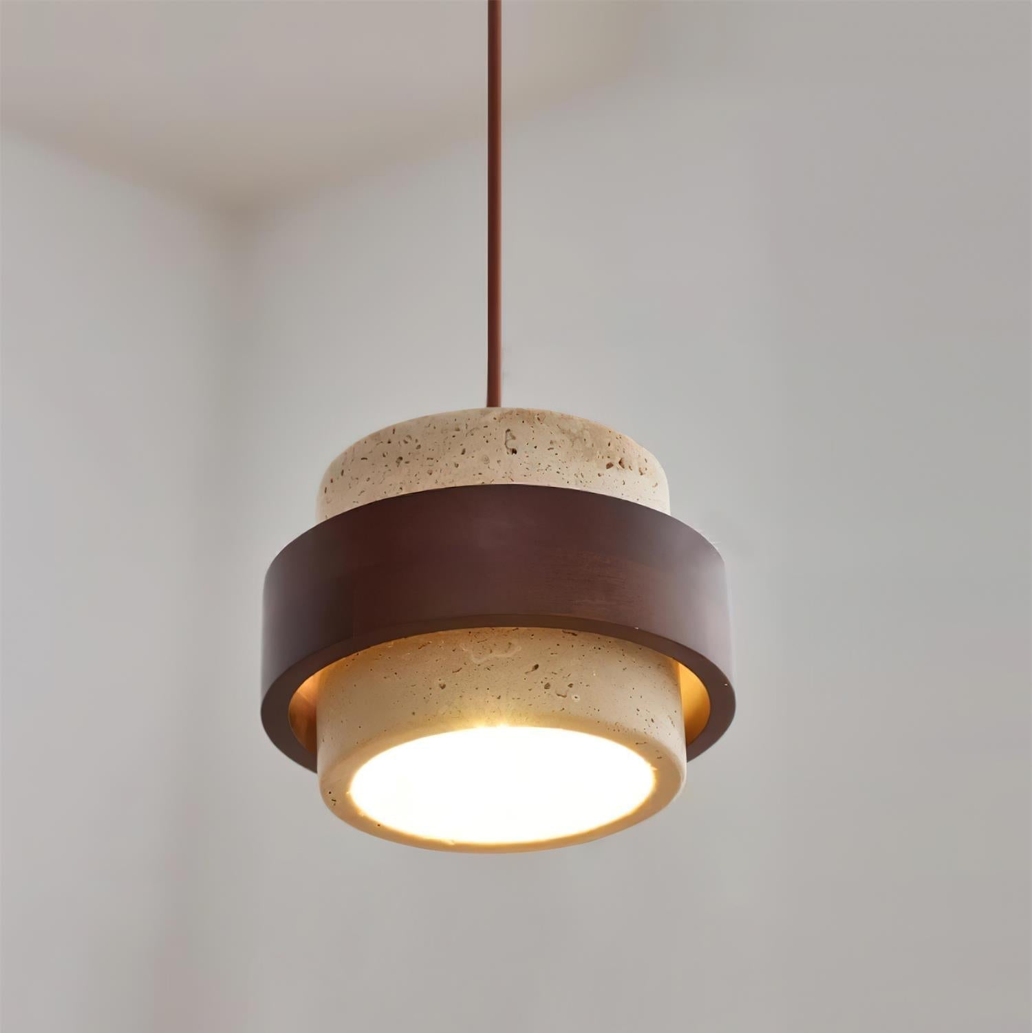 Travertine Cylinder Pendant Light