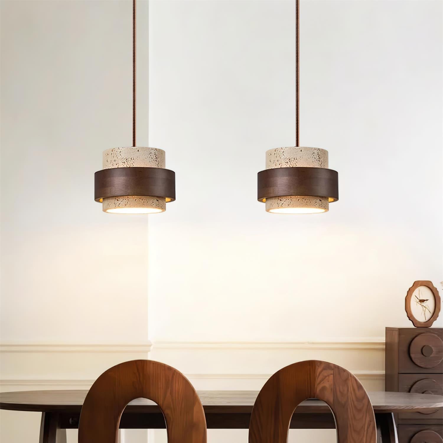 Travertine Cylinder Pendant Light
