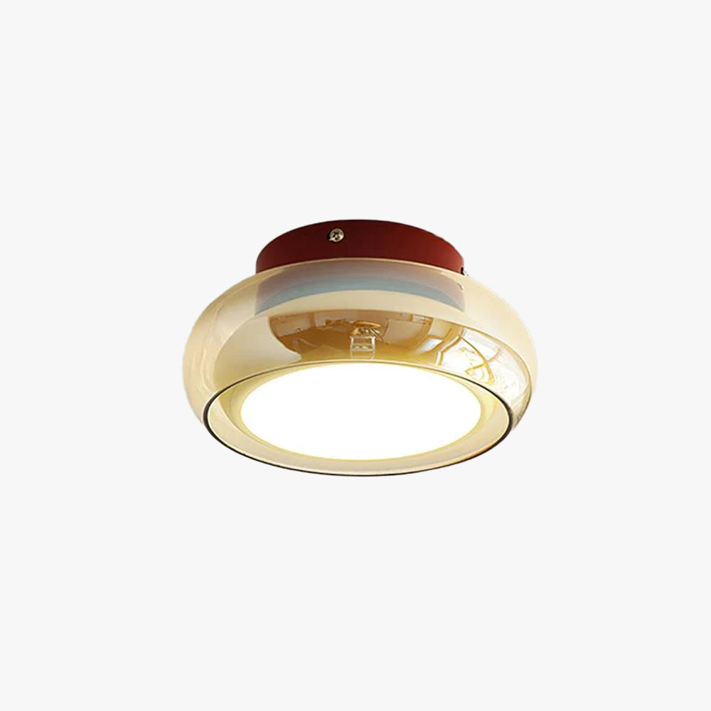 Retro Amber Glass Flush Mount Ceiling Light