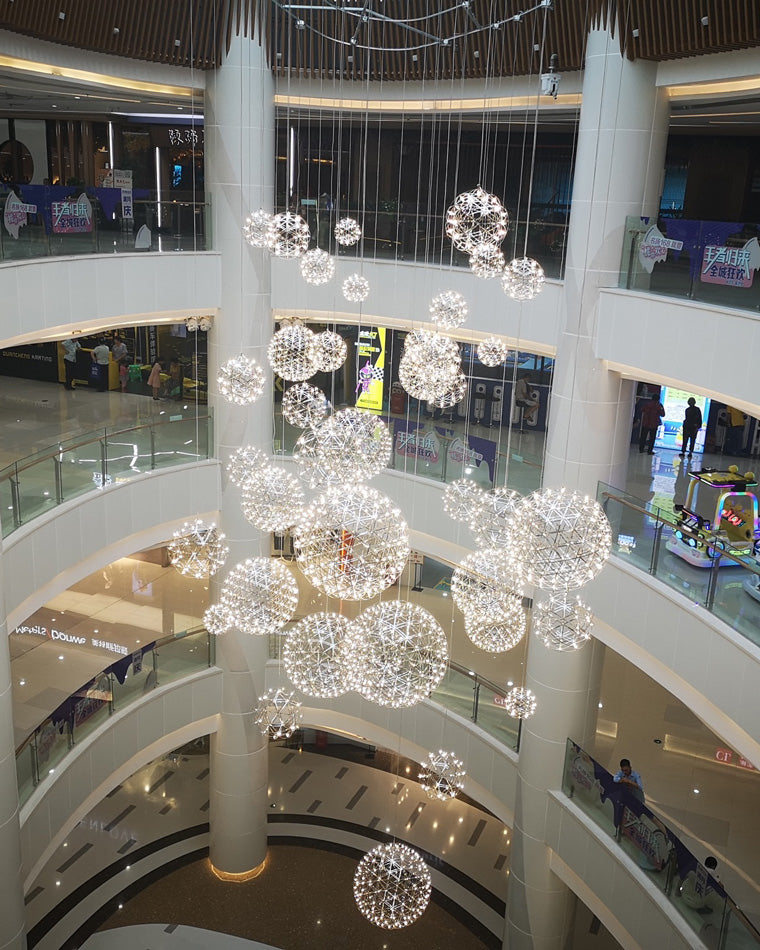 Designer LED Sphere Chandelier with Adjustable Height
