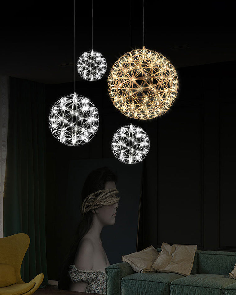 Designer LED Sphere Chandelier with Adjustable Height
