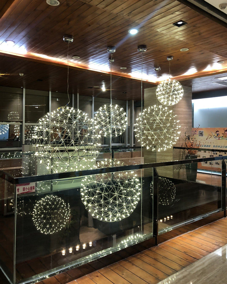 Designer LED Sphere Chandelier with Adjustable Height