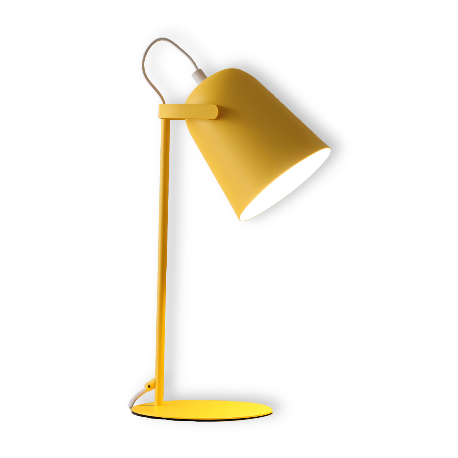 Desk lamp with adjustable cone shaped shade