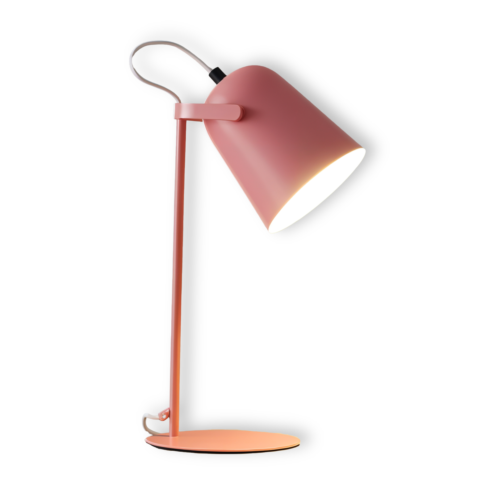 Desk lamp with adjustable cone shaped shade