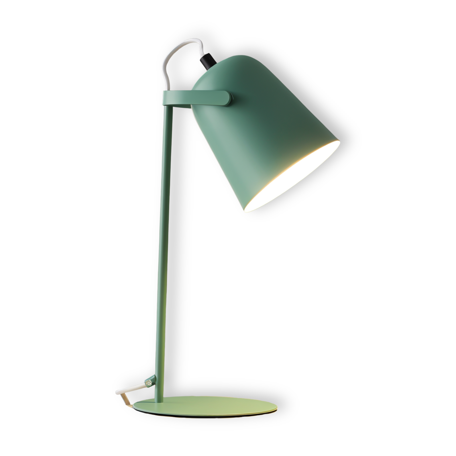 Desk lamp with adjustable cone shaped shade