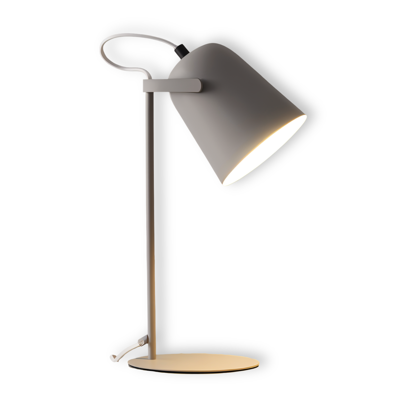 Desk lamp with adjustable cone shaped shade
