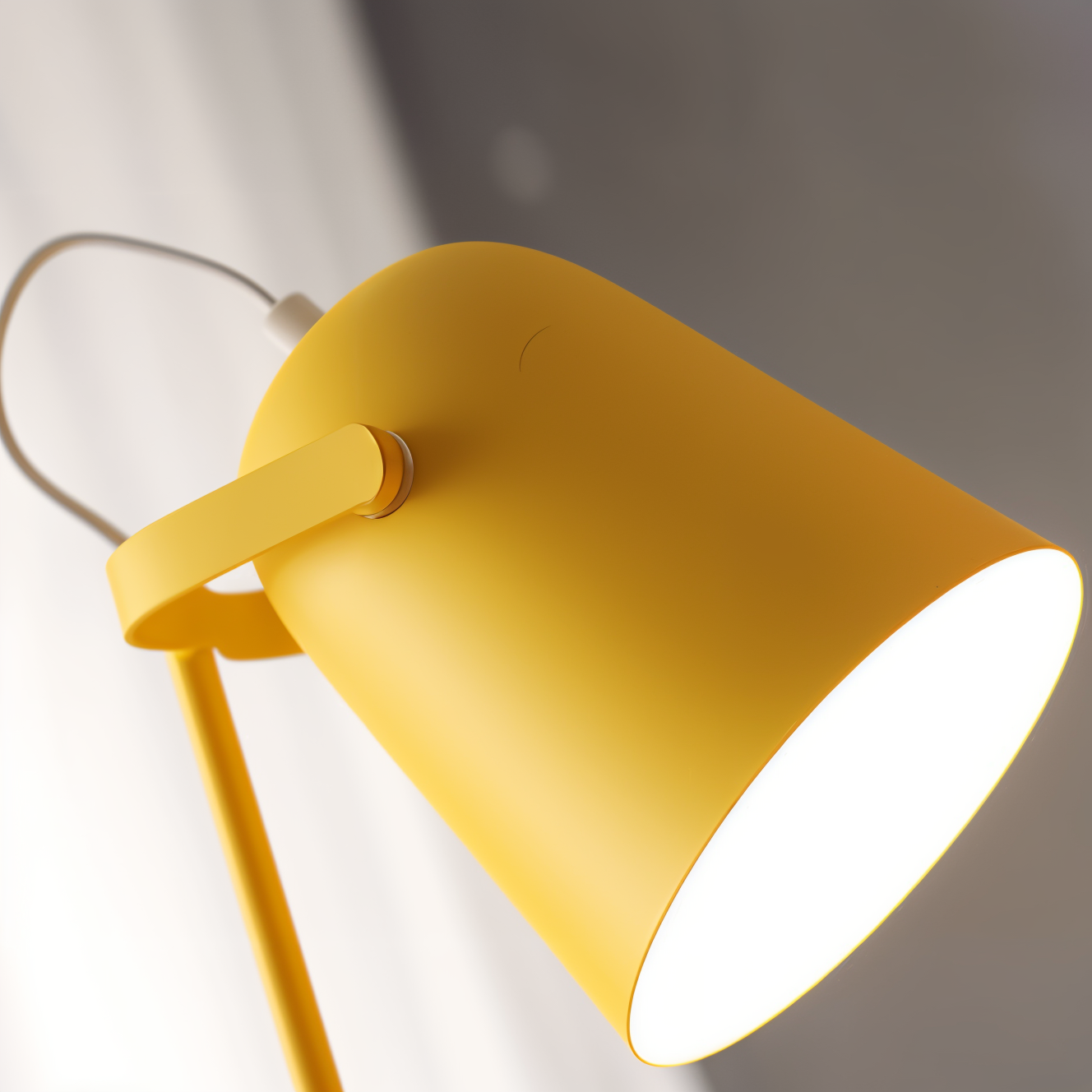Desk lamp with adjustable cone shaped shade