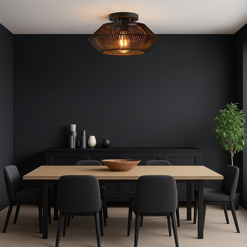 Woven Bamboo Ceiling Light