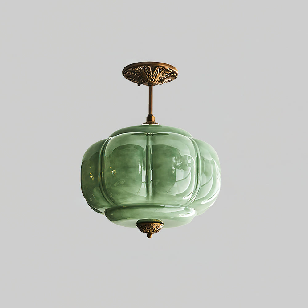 Vintage Glass Semi-Flush Ceiling Light