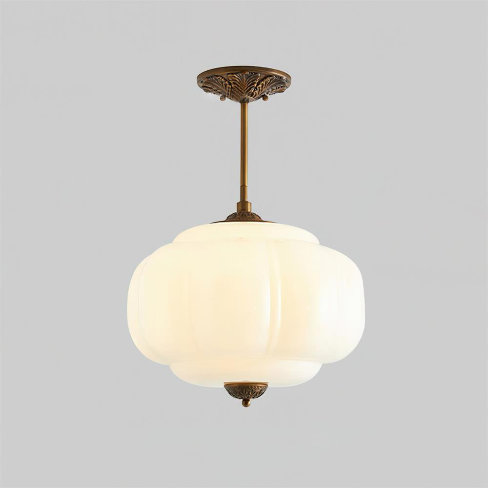 Vintage Glass Semi-Flush Ceiling Light