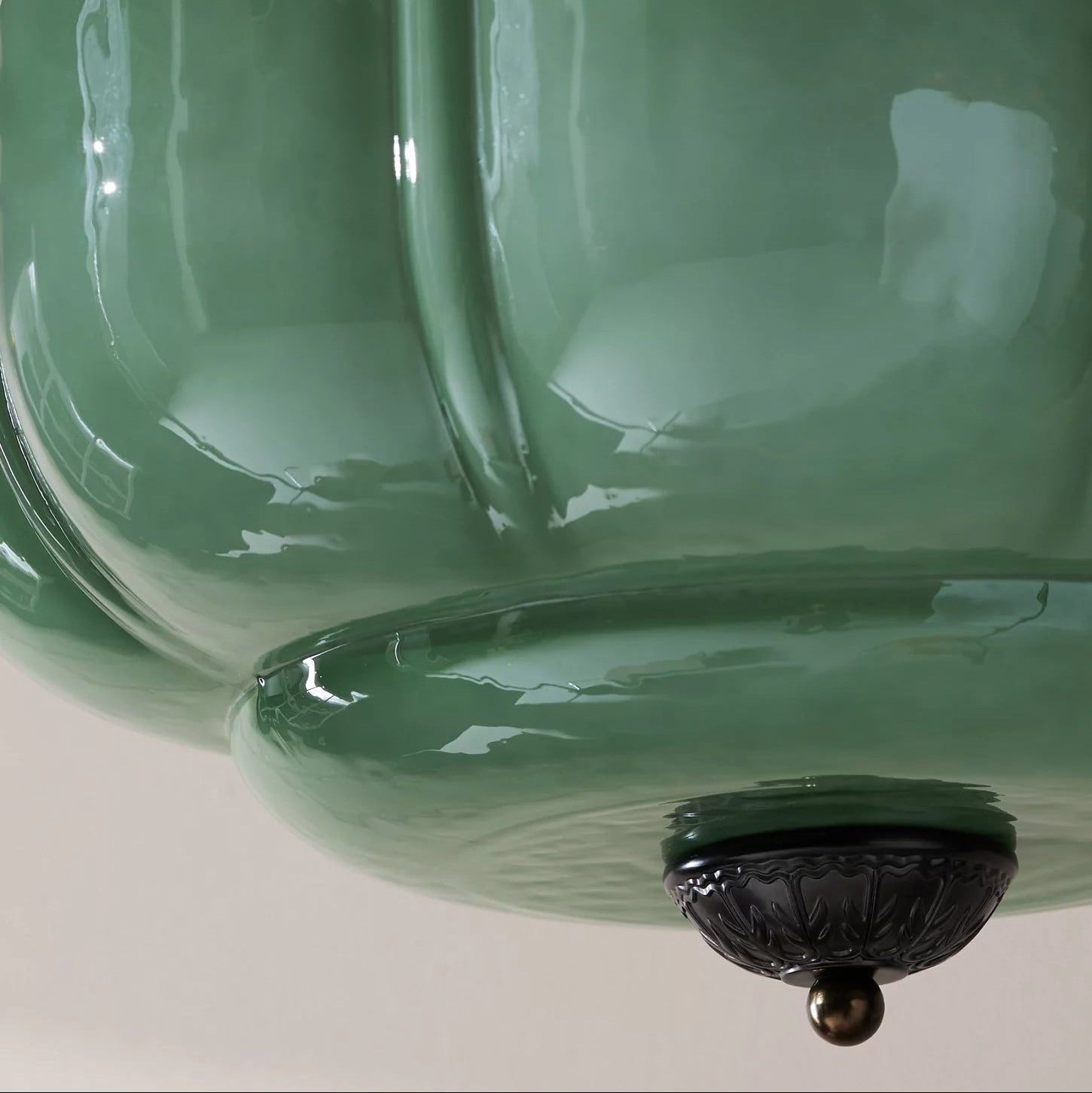 Vintage Glass Semi-Flush Ceiling Light