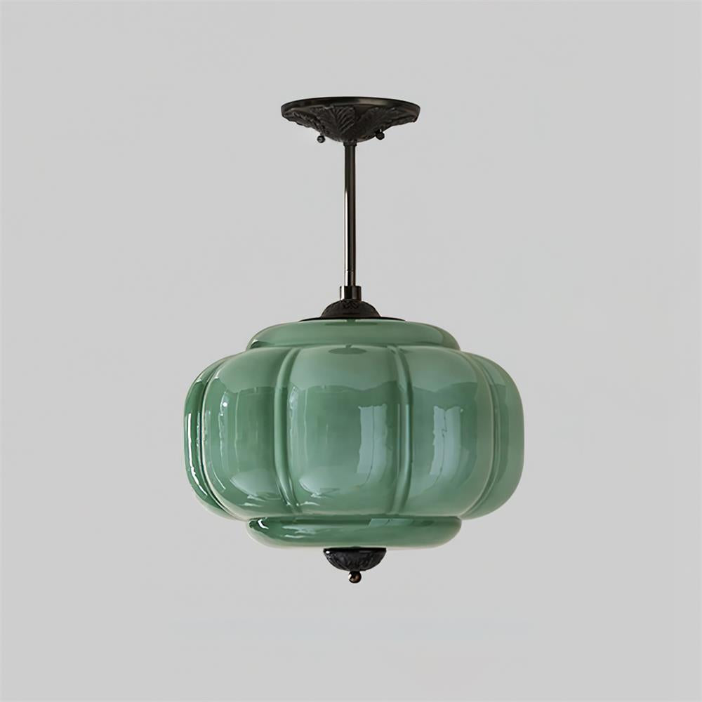 Vintage Glass Semi-Flush Ceiling Light