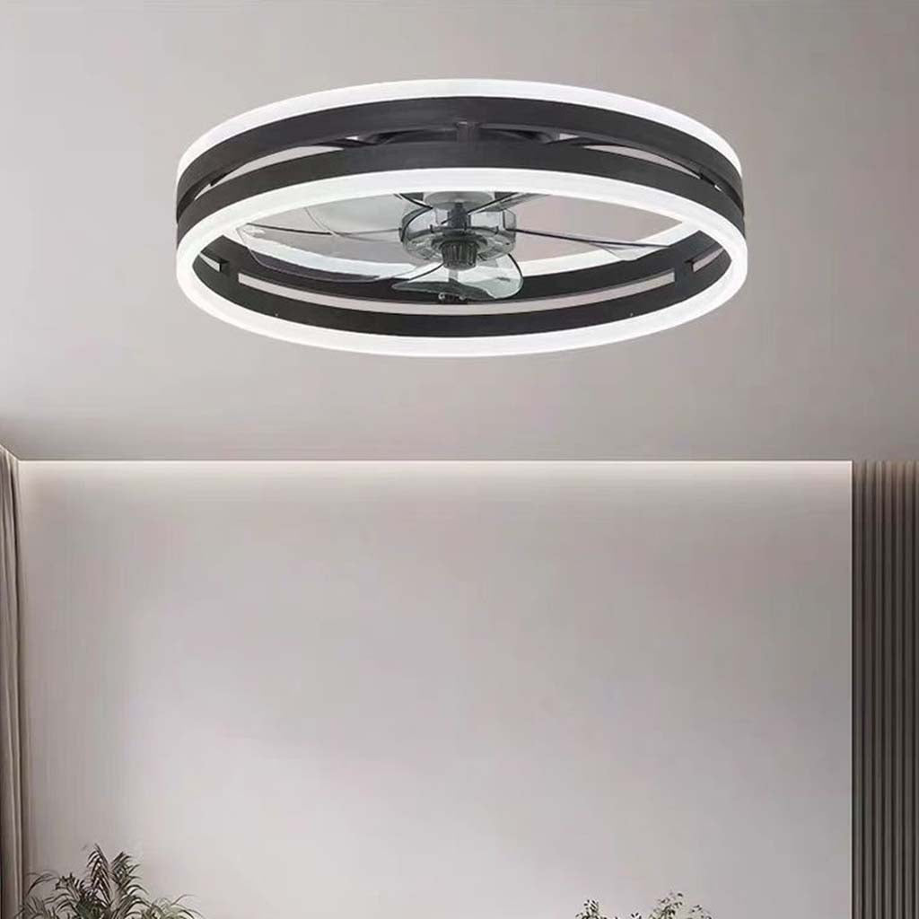 Ronde Plafondventilator Licht Met LED Ring En Drie Bladen