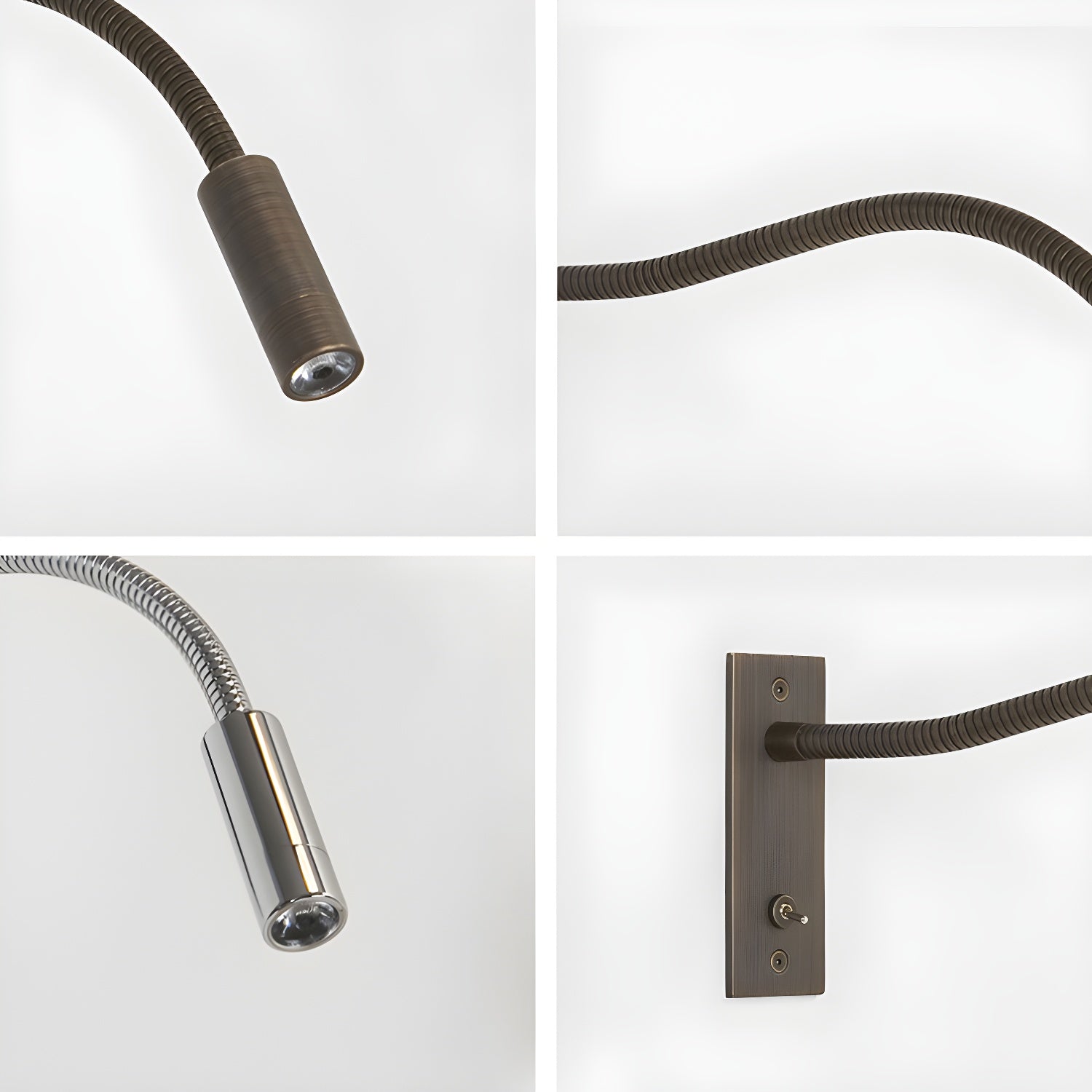 Adjustable Gooseneck Metal Wall Lamp with Cylindrical Head