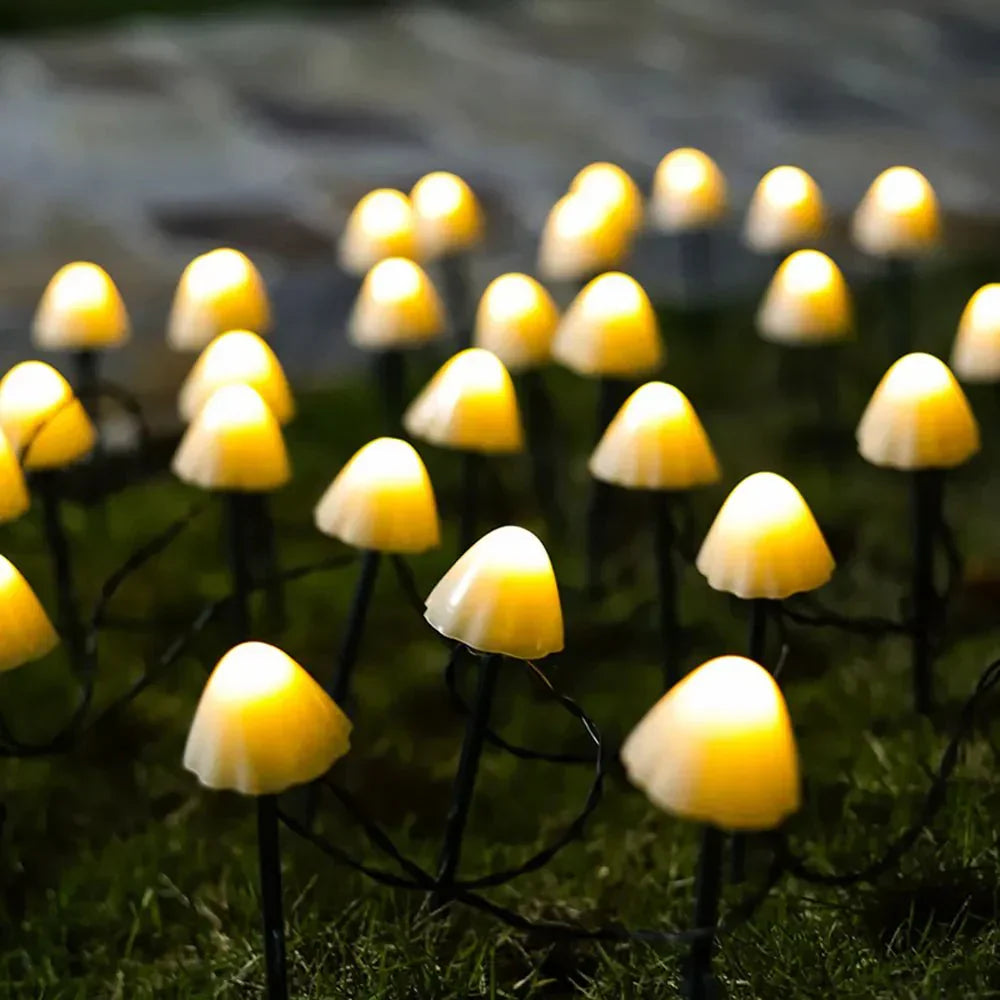 Mushroom Shaped Solar LED Path Lights for Outdoor Use