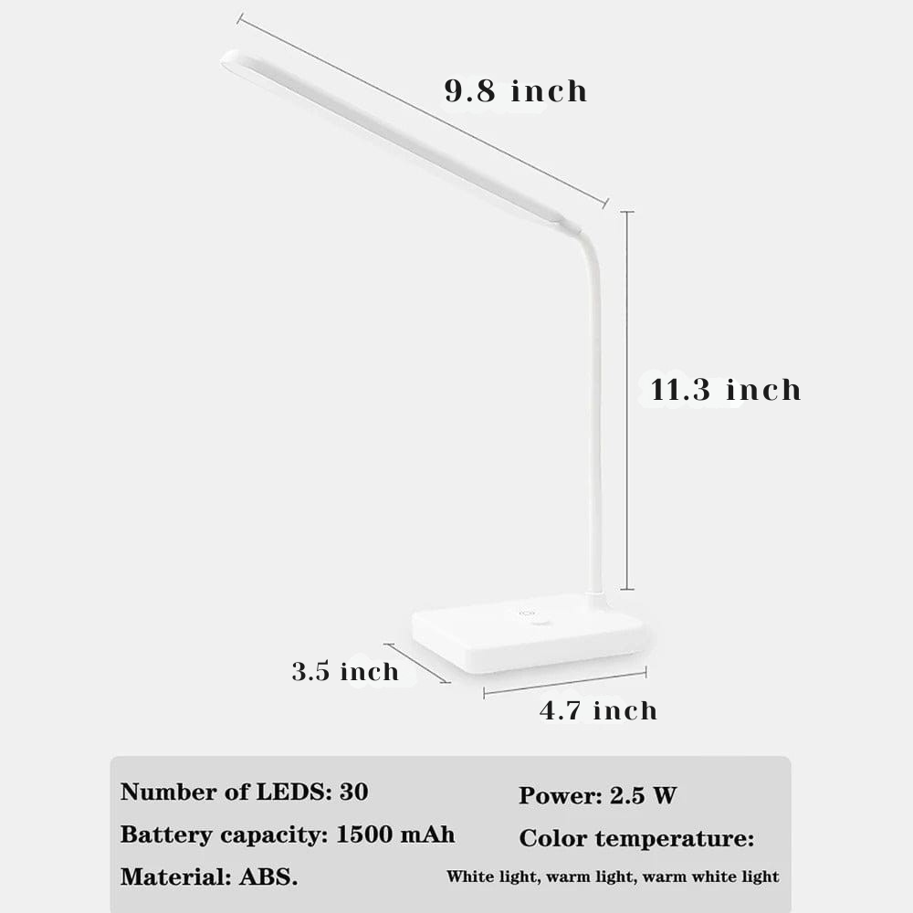 USB Rechargeable LED Desk Lamp with Flexible Arm