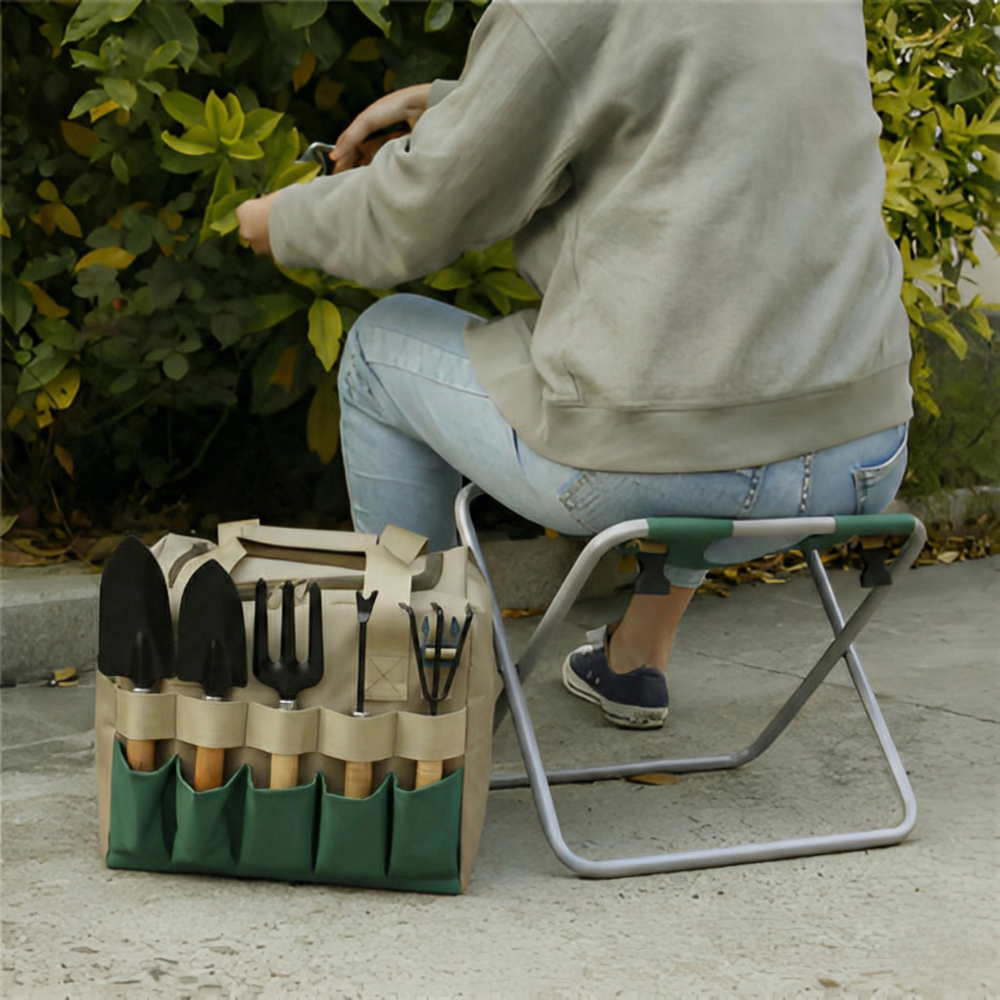 Tuinset Met Opvouwbare Kruk En Draagtas
