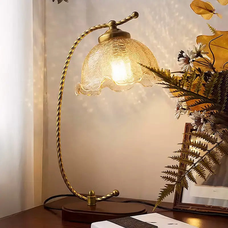 Glass Bedroom Table Lamp