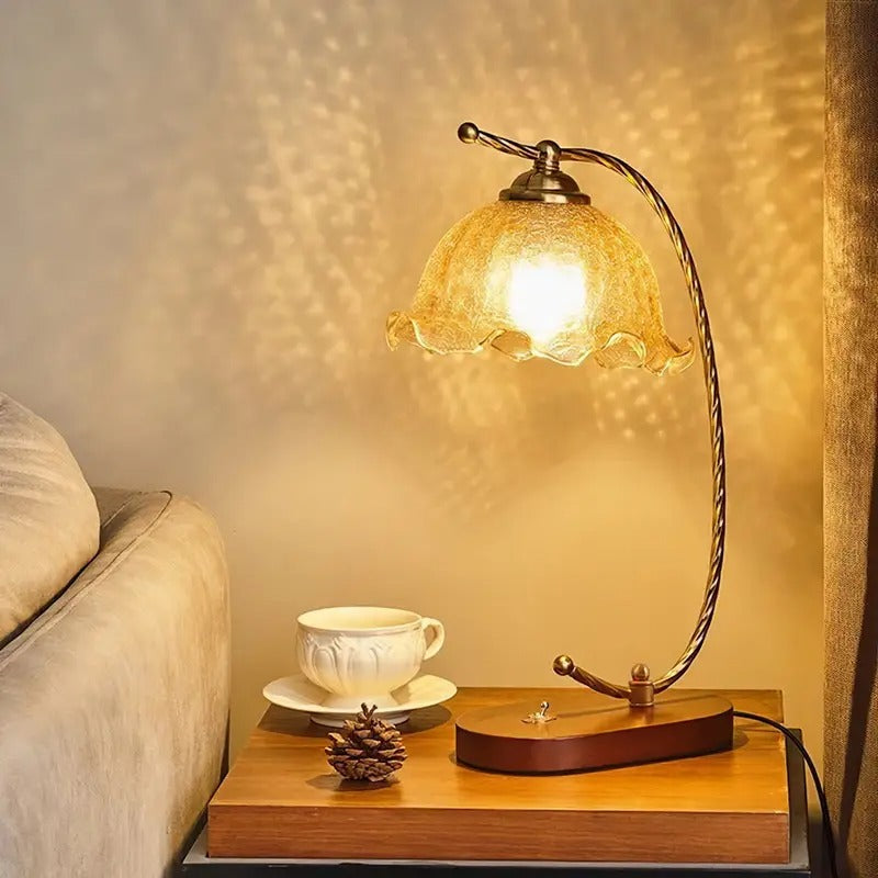 Glass Bedroom Table Lamp