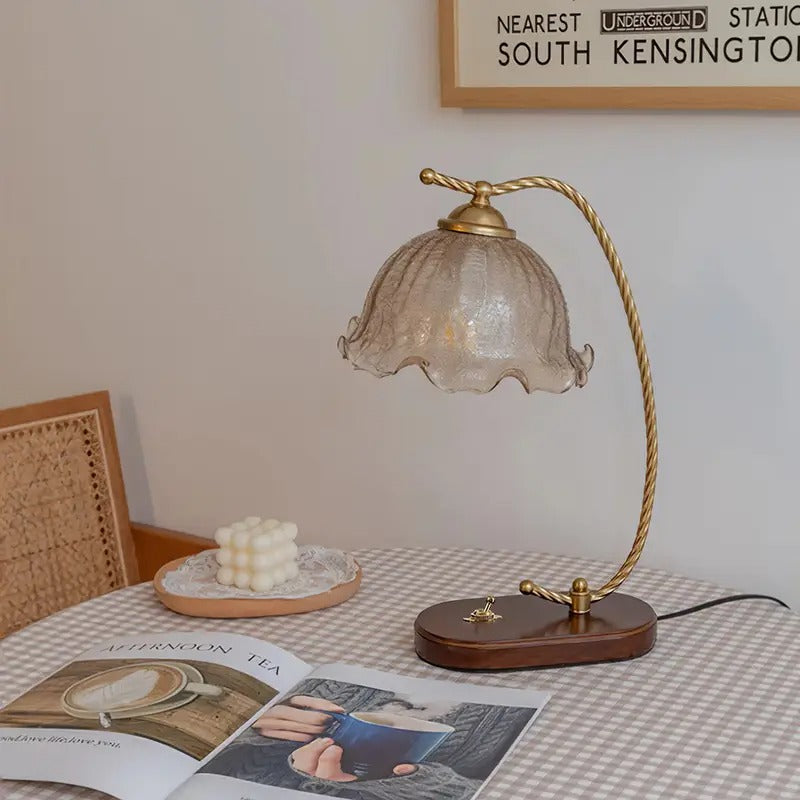 Glass Bedroom Table Lamp