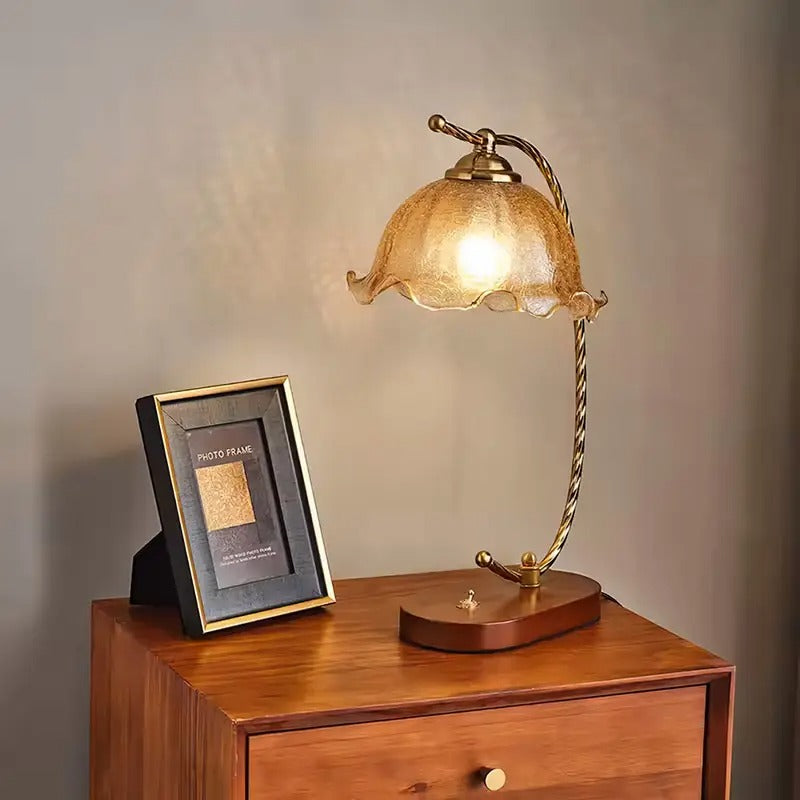 Glass Bedroom Table Lamp