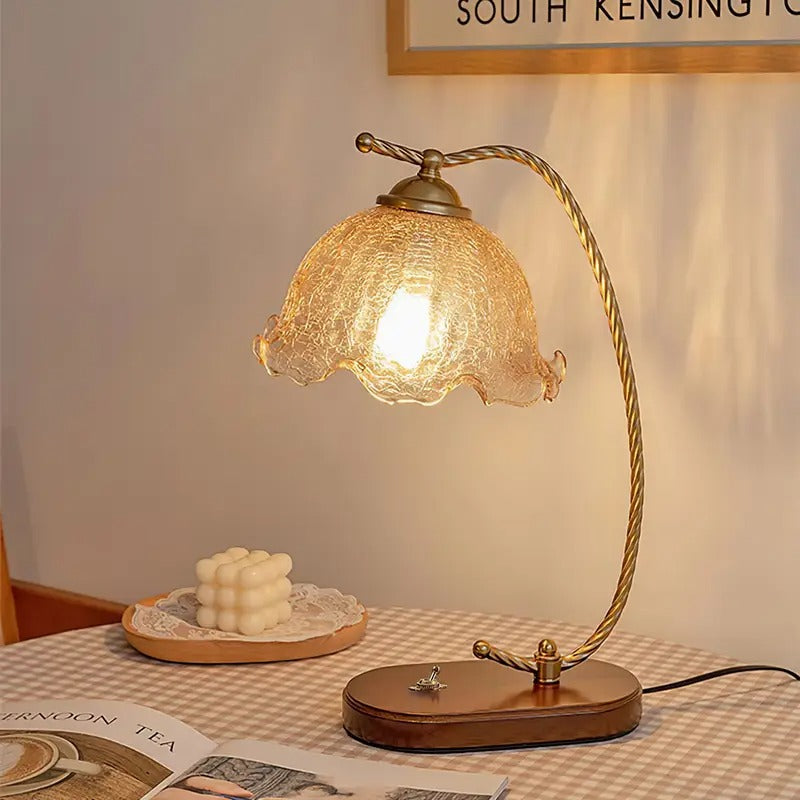 Glass Bedroom Table Lamp