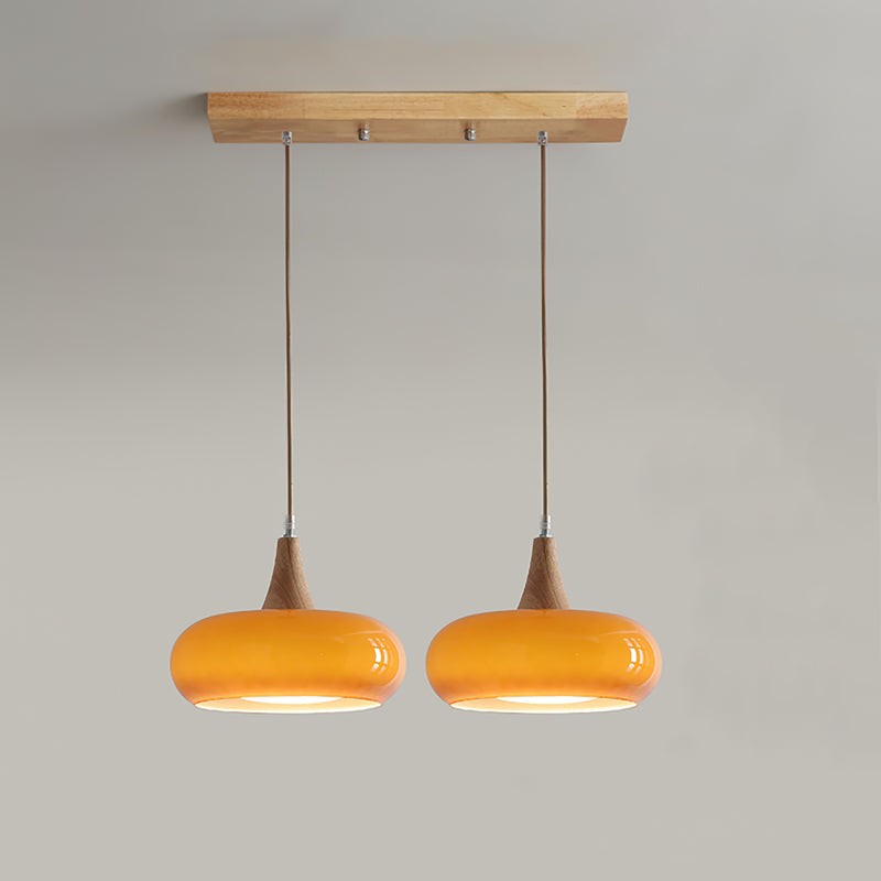 Amber Wood Accent Pendant Light