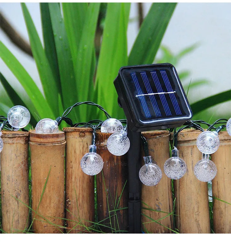 Solar LED Outdoor String Lights with Globe Bulbs