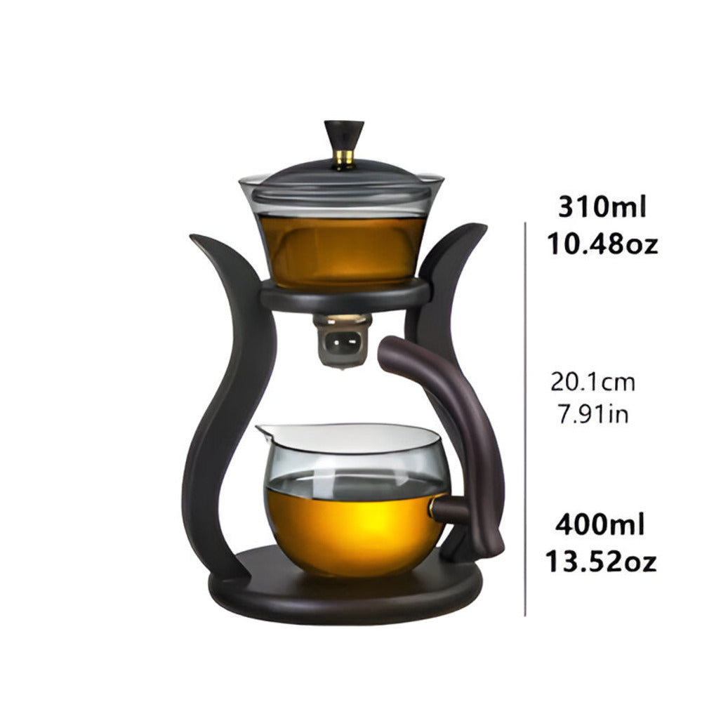 Glass Tea Drip Brewer with Wooden Stand and Magnetic Spout
