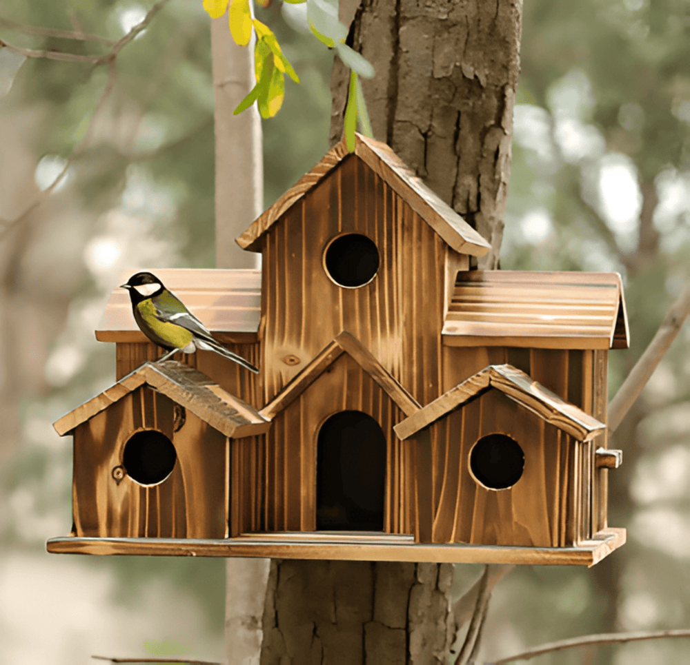 Hangend Houten Vogelhuis met Multi-Huis Nestontwerp