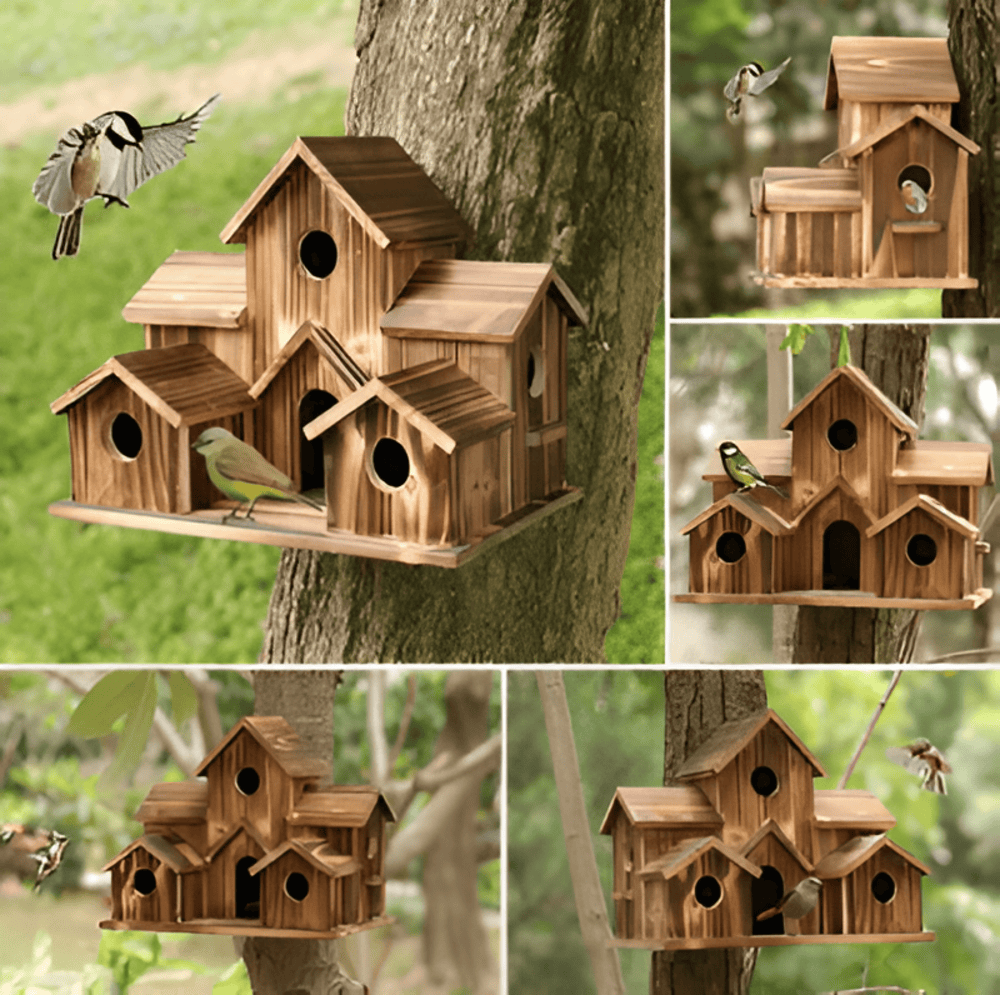 Hangend Houten Vogelhuis met Multi-Huis Nestontwerp