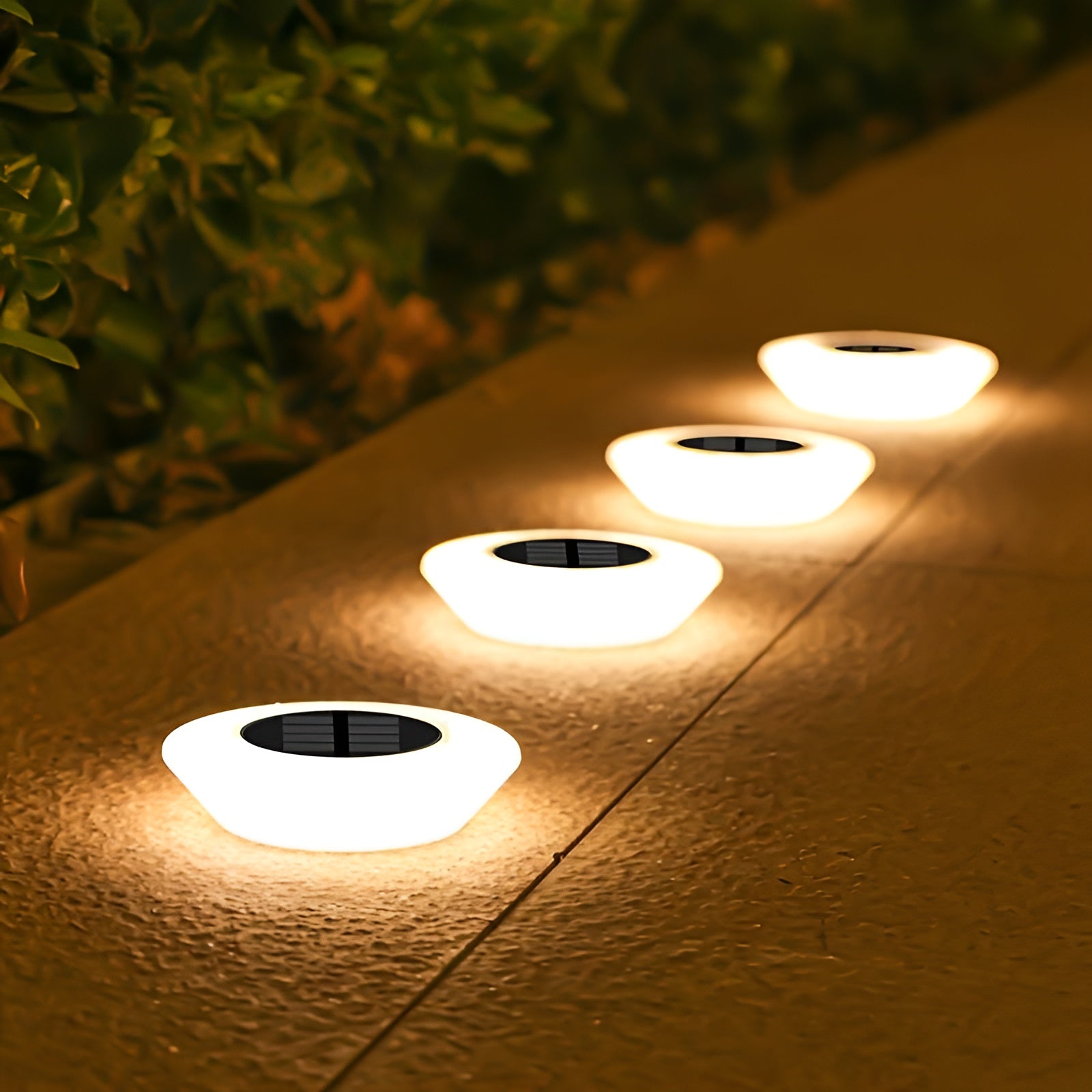 Ronde Zonne-energie LED Pad Lichten voor Tuin en Looproutes